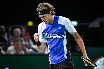 31/10/2024 - Stefanos TSITSIPAS of Greece celebrates his point during the fourth day of the Rolex Paris Masters 2024, ATP Masters 1000 tennis tournament on October 31, 2024 at Accor Arena in Paris, France - TENNIS - ROLEX PARIS MASTERS 2024 - INTERNAZIONALI - TENNIS