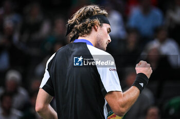 31/10/2024 - Stefanos TSITSIPAS of Greece celebrates his point during the fourth day of the Rolex Paris Masters 2024, ATP Masters 1000 tennis tournament on October 31, 2024 at Accor Arena in Paris, France - TENNIS - ROLEX PARIS MASTERS 2024 - INTERNAZIONALI - TENNIS