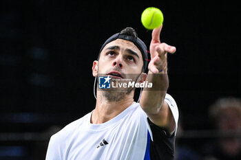 31/10/2024 - Francisco CERUNDOLO of Argentina during the fourth day of the Rolex Paris Masters 2024, ATP Masters 1000 tennis tournament on October 31, 2024 at Accor Arena in Paris, France - TENNIS - ROLEX PARIS MASTERS 2024 - INTERNAZIONALI - TENNIS