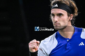 31/10/2024 - Stefanos TSITSIPAS of Greece celebrates his victory during the fourth day of the Rolex Paris Masters 2024, ATP Masters 1000 tennis tournament on October 31, 2024 at Accor Arena in Paris, France - TENNIS - ROLEX PARIS MASTERS 2024 - INTERNAZIONALI - TENNIS