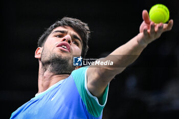 31/10/2024 - Carlos ALCARAZ of Spain during the fourth day of the Rolex Paris Masters 2024, ATP Masters 1000 tennis tournament on October 31, 2024 at Accor Arena in Paris, France - TENNIS - ROLEX PARIS MASTERS 2024 - INTERNAZIONALI - TENNIS