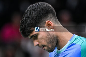 31/10/2024 - Carlos ALCARAZ of Spain during the fourth day of the Rolex Paris Masters 2024, ATP Masters 1000 tennis tournament on October 31, 2024 at Accor Arena in Paris, France - TENNIS - ROLEX PARIS MASTERS 2024 - INTERNAZIONALI - TENNIS