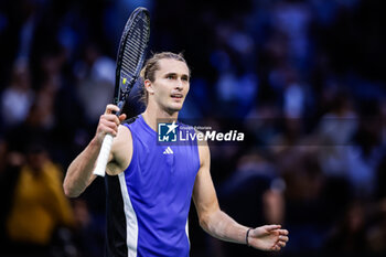 31/10/2024 - Alexander ZVEREV of Germany celebrates his victory during the fourth day of the Rolex Paris Masters 2024, ATP Masters 1000 tennis tournament on October 31, 2024 at Accor Arena in Paris, France - TENNIS - ROLEX PARIS MASTERS 2024 - INTERNAZIONALI - TENNIS