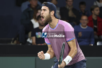 31/10/2024 - Karen Khachanov of Russia during day 4 of the Rolex Paris Masters 2024, an ATP Masters 1000 tennis tournament on October 31, 2024 at Accor Arena in Paris, France - TENNIS - ROLEX PARIS MASTERS 2024 - INTERNAZIONALI - TENNIS