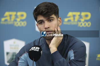 31/10/2024 - Carlos Alcaraz of Spain press conference during day 4 of the Rolex Paris Masters 2024, an ATP Masters 1000 tennis tournament on October 31, 2024 at Accor Arena in Paris, France - TENNIS - ROLEX PARIS MASTERS 2024 - INTERNAZIONALI - TENNIS