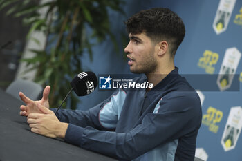 31/10/2024 - Carlos Alcaraz of Spain press conference during day 4 of the Rolex Paris Masters 2024, an ATP Masters 1000 tennis tournament on October 31, 2024 at Accor Arena in Paris, France - TENNIS - ROLEX PARIS MASTERS 2024 - INTERNAZIONALI - TENNIS