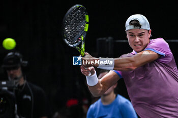 02/11/2024 - Holger RUNE of Denmark during the sixth day of the Rolex Paris Masters 2024, ATP Masters 1000 tennis tournament on November 02, 2024 at Accor Arena in Paris, France - TENNIS - ROLEX PARIS MASTERS 2024 - INTERNAZIONALI - TENNIS