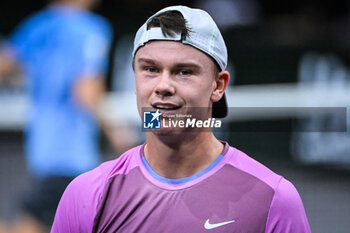 02/11/2024 - Holger RUNE of Denmark during the sixth day of the Rolex Paris Masters 2024, ATP Masters 1000 tennis tournament on November 02, 2024 at Accor Arena in Paris, France - TENNIS - ROLEX PARIS MASTERS 2024 - INTERNAZIONALI - TENNIS