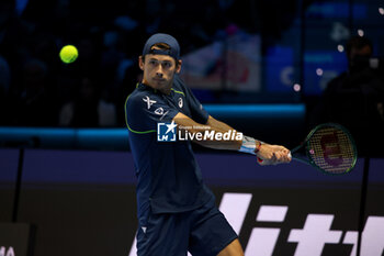 2024-11-10 - Alexander De Minaur (Australia) during the match agaits Jannik Sinner (Italy) - 2024 ATP NITTO FINALS - SINNER VS DE MINAUR - INTERNATIONALS - TENNIS