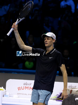 2024-11-10 - Jannik Sinner (Italy) at the end of the match - 2024 ATP NITTO FINALS - SINNER VS DE MINAUR - INTERNATIONALS - TENNIS