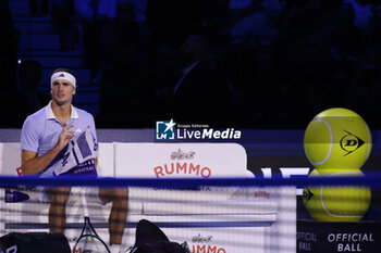 11/11/2024 - Alexander Zverev (Germany) during the match againts Andrej Rublev (Russia) - 2024 ATP NITTO FINALS - ZVEREV VS RUBLEV - INTERNAZIONALI - TENNIS