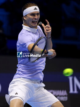 11/11/2024 - Alexander Zverev (Germany) during the match againts Andrej Rublev (Russia) - 2024 ATP NITTO FINALS - ZVEREV VS RUBLEV - INTERNAZIONALI - TENNIS