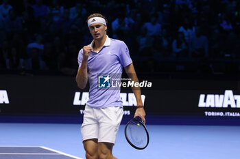 11/11/2024 - Alexander Zverev (Germany) during the match againts Andrej Rublev (Russia) - 2024 ATP NITTO FINALS - ZVEREV VS RUBLEV - INTERNAZIONALI - TENNIS