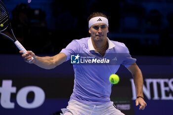 11/11/2024 - Alexander Zverev (Germany) during the match againts Andrej Rublev (Russia) - 2024 ATP NITTO FINALS - ZVEREV VS RUBLEV - INTERNAZIONALI - TENNIS