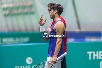 2024-11-17 - November 16, 2024 (Malaga) Carlos Alcaraz is already starting to prepare for the Davis Cup that will be played this week in Malaga. Today he has performed his first training at the Martin Carpena in Malaga Cordon Press - DAVIS CUP - CARLOS ALCARAZ - TRAINING - INTERNATIONALS - TENNIS