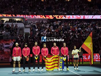 2024-11-19 - Rafa Nadal,Carlos Alcaraz David Ferrer during Copa Davis 2024 in Malaga on Tuesday, 19 November 2024. Cordon Press - TEAM SPAIN DAVIS CUP MALAGA - INTERNATIONALS - TENNIS