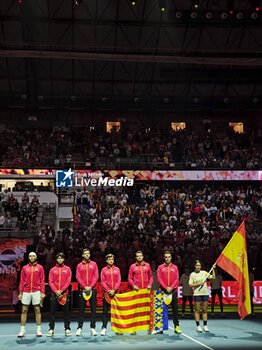 2024-11-19 - Rafa Nadal,Carlos Alcaraz David Ferrer during Copa Davis 2024 in Malaga on Tuesday, 19 November 2024. Cordon Press - TEAM SPAIN DAVIS CUP MALAGA - INTERNATIONALS - TENNIS