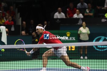 2024-11-19 - Rafa Nadal during Copa Davis 2024 in Malaga on Tuesday, 19 November 2024. Cordon Press - TEAM SPAIN VS TEAM NETHERLAND - INTERNATIONALS - TENNIS