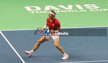 2024-11-19 - Rafa Nadal during Copa Davis 2024 in Malaga on Tuesday, 19 November 2024. Cordon Press - TEAM SPAIN VS TEAM NETHERLAND - INTERNATIONALS - TENNIS