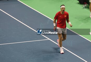 2024-11-19 - Rafa Nadal during Copa Davis 2024 in Malaga on Tuesday, 19 November 2024. Cordon Press - TEAM SPAIN VS TEAM NETHERLAND - INTERNATIONALS - TENNIS