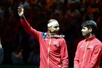 2024-11-19 - Rafa Nadal,Carlos Alcaraz David Ferrer during Copa Davis 2024 in Malaga on Tuesday, 19 November 2024. Cordon Press Cordon Press - TEAM SPAIN VS TEAM NETHERLAND - INTERNATIONALS - TENNIS