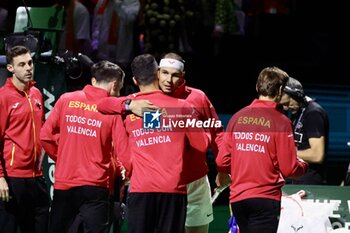 2024-11-19 - Rafa Nadal,Carlos Alcaraz David Ferrer during Copa Davis 2024 in Malaga on Tuesday, 19 November 2024. Cordon Press Cordon Press - TEAM SPAIN VS TEAM NETHERLAND - INTERNATIONALS - TENNIS