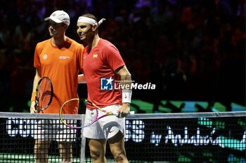 2024-11-19 - November 19, 2024, Malaga, Malaga, Spain: Rafael Nadal of Spain, returns with backhand in his match against Botic Van De Zandschulp of Netherlands during the 2024 DAVIS CUP FINALS Cordon Press Cordon Press - TEAM SPAIN VS TEAM NETHERLAND - INTERNATIONALS - TENNIS