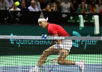 2024-11-19 - November 19, 2024, Malaga, Malaga, Spain: Rafael Nadal of Spain, returns with backhand in his match against Botic Van De Zandschulp of Netherlands during the 2024 DAVIS CUP FINALS Cordon Press Cordon Press - TEAM SPAIN VS TEAM NETHERLAND - INTERNATIONALS - TENNIS