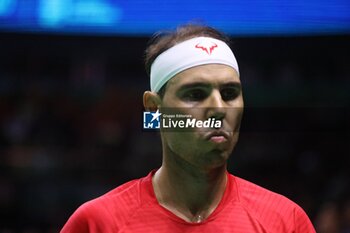 2024-11-19 - November 19, 2024, Malaga, Malaga, Spain: Rafael Nadal of Spain, returns with backhand in his match against Botic Van De Zandschulp of Netherlands during the 2024 DAVIS CUP FINALS Cordon Press Cordon Press - TEAM SPAIN VS TEAM NETHERLAND - INTERNATIONALS - TENNIS