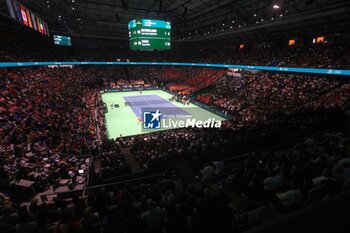 2024-11-19 - November 19, 2024, Malaga, Malaga, Spain: Rafael Nadal of Spain, returns with backhand in his match against Botic Van De Zandschulp of Netherlands during the 2024 DAVIS CUP FINALS Cordon Press Cordon Press - TEAM SPAIN VS TEAM NETHERLAND - INTERNATIONALS - TENNIS