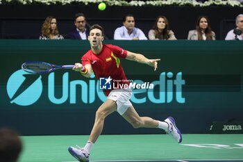 2024-11-19 - November 19, 2024 (malaga) Double farewell for Spain in the Davis Cup: the pair formed by Carlos Alcaraz and Marcel Granollers fell in doubles against Wesley Koolhof and Botic Van de Zandschulp (7-(4)6/7-(3)6) and the Spanish team says goodbye to the tournament, What the final farewell of Rafa Nadal to tennis. Cordon Press - TEAM SPAIN VS TEAM NETHERLAND - INTERNATIONALS - TENNIS