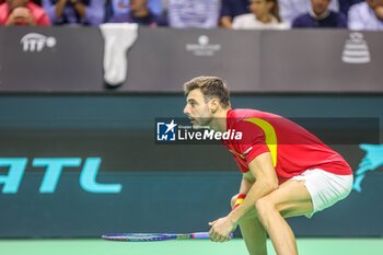 2024-11-19 - November 19, 2024 (malaga) Double farewell for Spain in the Davis Cup: the pair formed by Carlos Alcaraz and Marcel Granollers fell in doubles against Wesley Koolhof and Botic Van de Zandschulp (7-(4)6/7-(3)6) and the Spanish team says goodbye to the tournament, What the final farewell of Rafa Nadal to tennis. Cordon Press - TEAM SPAIN VS TEAM NETHERLAND - INTERNATIONALS - TENNIS