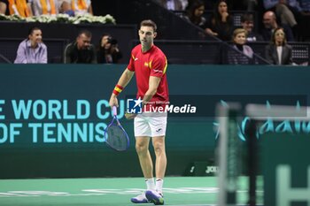 2024-11-19 - November 19, 2024 (malaga) Double farewell for Spain in the Davis Cup: the pair formed by Carlos Alcaraz and Marcel Granollers fell in doubles against Wesley Koolhof and Botic Van de Zandschulp (7-(4)6/7-(3)6) and the Spanish team says goodbye to the tournament, What the final farewell of Rafa Nadal to tennis. Cordon Press - TEAM SPAIN VS TEAM NETHERLAND - INTERNATIONALS - TENNIS