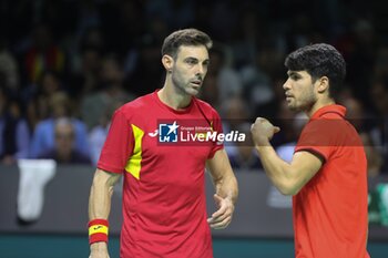 2024-11-19 - November 19, 2024 (malaga) Double farewell for Spain in the Davis Cup: the pair formed by Carlos Alcaraz and Marcel Granollers fell in doubles against Wesley Koolhof and Botic Van de Zandschulp (7-(4)6/7-(3)6) and the Spanish team says goodbye to the tournament, What the final farewell of Rafa Nadal to tennis. Cordon Press - TEAM SPAIN VS TEAM NETHERLAND - INTERNATIONALS - TENNIS