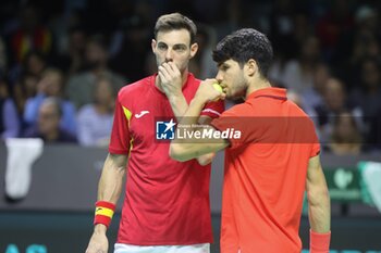 2024-11-19 - November 19, 2024 (malaga) Double farewell for Spain in the Davis Cup: the pair formed by Carlos Alcaraz and Marcel Granollers fell in doubles against Wesley Koolhof and Botic Van de Zandschulp (7-(4)6/7-(3)6) and the Spanish team says goodbye to the tournament, What the final farewell of Rafa Nadal to tennis. Cordon Press - TEAM SPAIN VS TEAM NETHERLAND - INTERNATIONALS - TENNIS