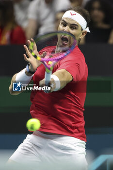 2024-11-19 - Rafael Nadal of Spain during the 2024 Davis Cup Finals quarter-final tennis tie between Netherlands and Spain at Palacio de Deportes Jose Maria Martin Carpena on 19 November 2024 in Malaga, Spain - TENNIS - DAVIS CUP 2024 - 1/4 - NETHERLANDS V SPAIN - INTERNATIONALS - TENNIS