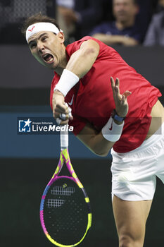 2024-11-19 - Rafael Nadal of Spain during the 2024 Davis Cup Finals quarter-final tennis tie between Netherlands and Spain at Palacio de Deportes Jose Maria Martin Carpena on 19 November 2024 in Malaga, Spain - TENNIS - DAVIS CUP 2024 - 1/4 - NETHERLANDS V SPAIN - INTERNATIONALS - TENNIS