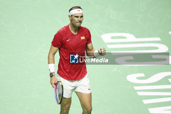 2024-11-19 - Rafael Nadal of Spain during the 2024 Davis Cup Finals quarter-final tennis tie between Netherlands and Spain at Palacio de Deportes Jose Maria Martin Carpena on 19 November 2024 in Malaga, Spain - TENNIS - DAVIS CUP 2024 - 1/4 - NETHERLANDS V SPAIN - INTERNATIONALS - TENNIS