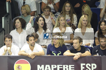 2024-11-19 - Xisca Perello Nadal, Maria Isabel Nadal, Ana Maria Parera during the 2024 Davis Cup Finals quarter-final tennis tie between Netherlands and Spain at Palacio de Deportes Jose Maria Martin Carpena on 19 November 2024 in Malaga, Spain - TENNIS - DAVIS CUP 2024 - 1/4 - NETHERLANDS V SPAIN - INTERNATIONALS - TENNIS