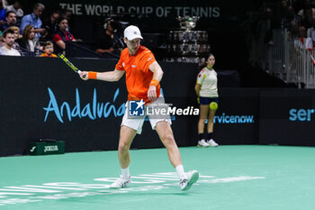 2024-11-19 - Botic van de Zandschulp of Netherlands in action against Rafael Nadal of Spain during the Davis Cup 2024, quarter-final tennis event between Netherlands and Spain on 19 November 2024 in Malaga, Spain - TENNIS - DAVIS CUP 2024 - 1/4 - NETHERLANDS V SPAIN - INTERNATIONALS - TENNIS