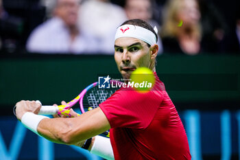 2024-11-19 - Rafael Nadal of Spain in action against Botic van de Zandschulp of Netherlands during the Davis Cup 2024, quarter-final tennis event between Netherlands and Spain on 19 November 2024 in Malaga, Spain - TENNIS - DAVIS CUP 2024 - 1/4 - NETHERLANDS V SPAIN - INTERNATIONALS - TENNIS