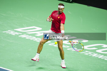 2024-11-19 - Rafael Nadal of Spain in action against Botic Van de Zandschulp of The Netherlands during the Davis Cup 2024, quarter-final tennis event between Netherlands and Spain on 19 November 2024 in Malaga, Spain - TENNIS - DAVIS CUP 2024 - 1/4 - NETHERLANDS V SPAIN - INTERNATIONALS - TENNIS