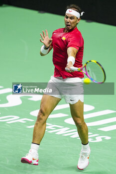 2024-11-19 - Rafael Nadal of Spain in action against Botic Van de Zandschulp of The Netherlands during the Davis Cup 2024, quarter-final tennis event between Netherlands and Spain on 19 November 2024 in Malaga, Spain - TENNIS - DAVIS CUP 2024 - 1/4 - NETHERLANDS V SPAIN - INTERNATIONALS - TENNIS