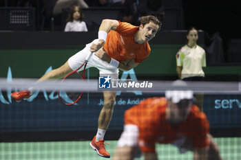 2024-11-20 - Wesley Koolhof and Botic Van De Zandschulp of Netherlands during the 2024 Davis Cup Finals quarter-final tennis tie between Netherlands and Spain at Palacio de Deportes Jose Maria Martin Carpena on 19 November 2024 in Malaga, Spain - TENNIS - DAVIS CUP 2024 - 1/4 - NETHERLANDS V SPAIN - INTERNATIONALS - TENNIS