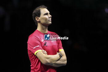 2024-11-20 - Rafael Nadal of Spain during his farewell ceremony following the 2024 Davis Cup Finals quarter-final tennis tie between Netherlands and Spain at Palacio de Deportes Jose Maria Martin Carpena on 19 November 2024 in Malaga, Spain - TENNIS - DAVIS CUP 2024 - 1/4 - NETHERLANDS V SPAIN - INTERNATIONALS - TENNIS