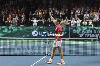 2024-11-20 - Rafael Nadal of Spain during his farewell ceremony following the 2024 Davis Cup Finals quarter-final tennis tie between Netherlands and Spain at Palacio de Deportes Jose Maria Martin Carpena on 19 November 2024 in Malaga, Spain - TENNIS - DAVIS CUP 2024 - 1/4 - NETHERLANDS V SPAIN - INTERNATIONALS - TENNIS