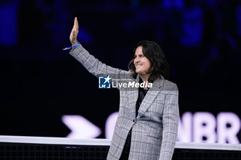 2024-11-20 - Conchita Martinez is seen during the award ceremony of the BJKC after italians players winning against Slovakia during the Billie Jean King Cup BJKC 2024 tennis Final match between Slovakia and Italy on 20 November 2024 in Malaga, Spain - TENNIS - BILLIE JEAN KING CUP 2024 - FINAL - INTERNATIONALS - TENNIS