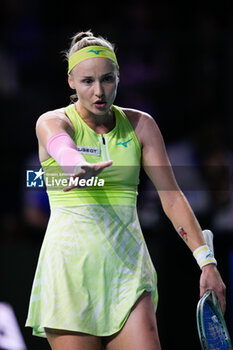 2024-11-20 - Rebecca Sramkova of Slovakia in action against Jasmine Paolini of Italy, Final tennis match between Slovakia and Italy during the Billie Jean King Cup 2024 on 20 November 2024 in Malaga, Spain - TENNIS - BILLIE JEAN KING CUP 2024 - FINAL - INTERNATIONALS - TENNIS