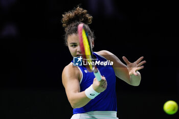 2024-11-20 - Jasmine Paolini of Italy in action against Rebecca Sramkova of Slovakia, Final tennis match between Slovakia and Italy during the Billie Jean King Cup 2024 on 20 November 2024 in Malaga, Spain - TENNIS - BILLIE JEAN KING CUP 2024 - FINAL - INTERNATIONALS - TENNIS