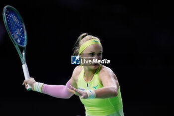 2024-11-20 - Rebecca Sramkova of Slovakia in action against Jasmine Paolini of Italy, Final tennis match between Slovakia and Italy during the Billie Jean King Cup 2024 on 20 November 2024 in Malaga, Spain - TENNIS - BILLIE JEAN KING CUP 2024 - FINAL - INTERNATIONALS - TENNIS